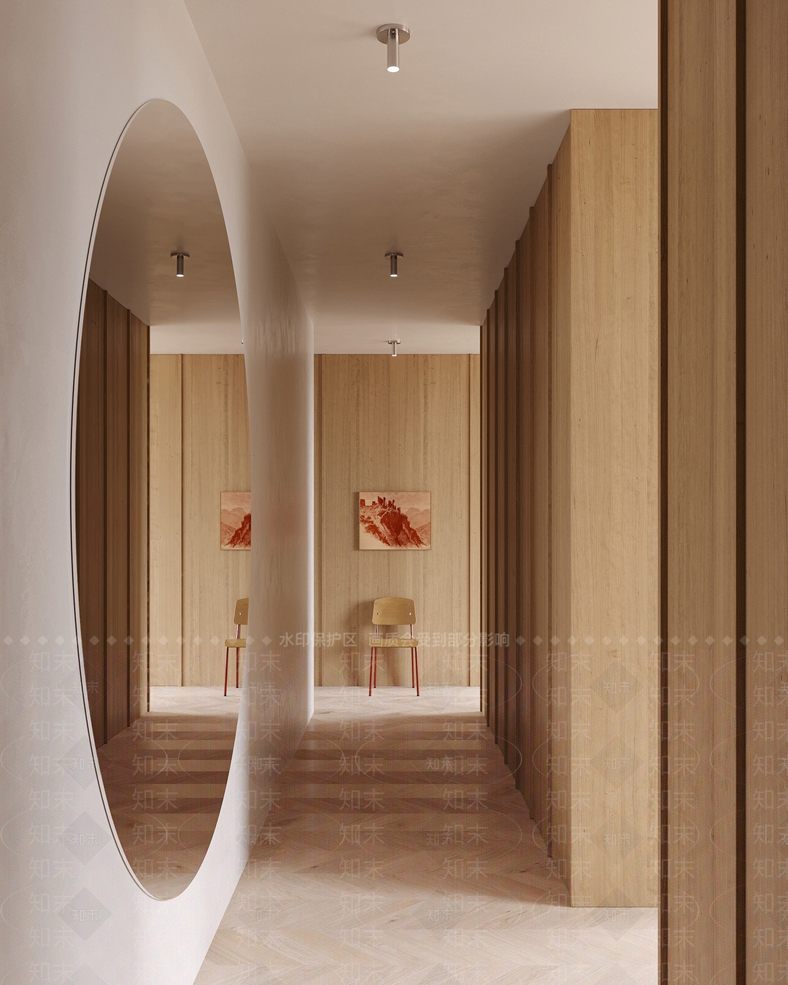 北欧办公室过道3D模型下载【ID:1112713482】