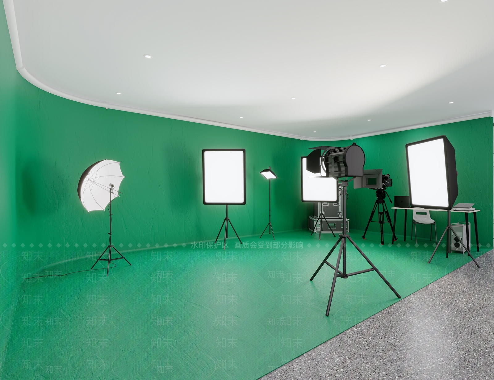 现代摄影棚3D模型下载【ID:1112714596】