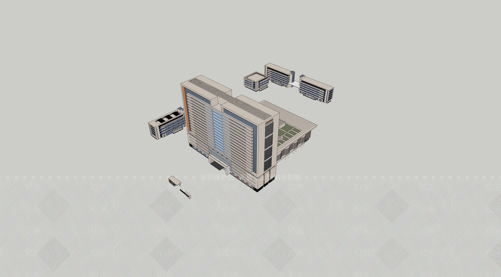 现代医疗建筑SU模型下载【ID:1112716161】