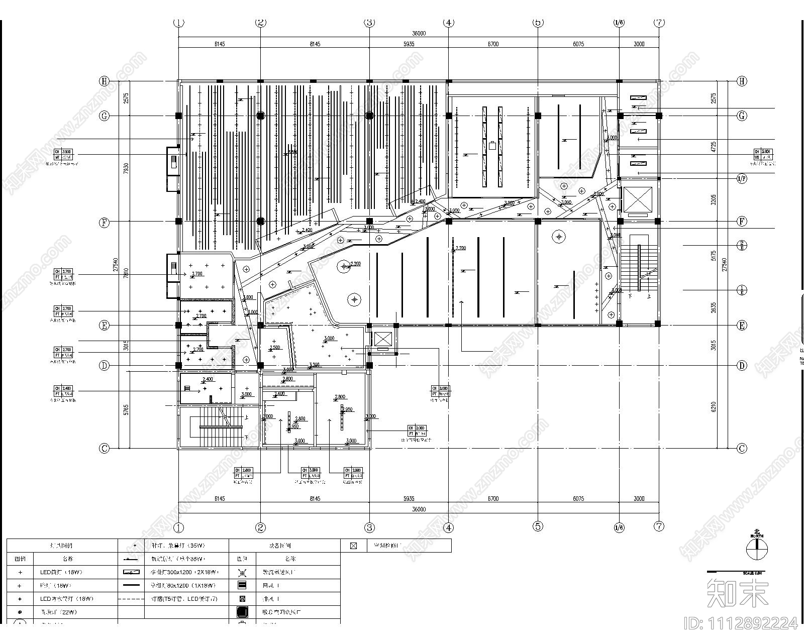 现代办公室施工图效果图cad施工图下载【ID:1112892224】