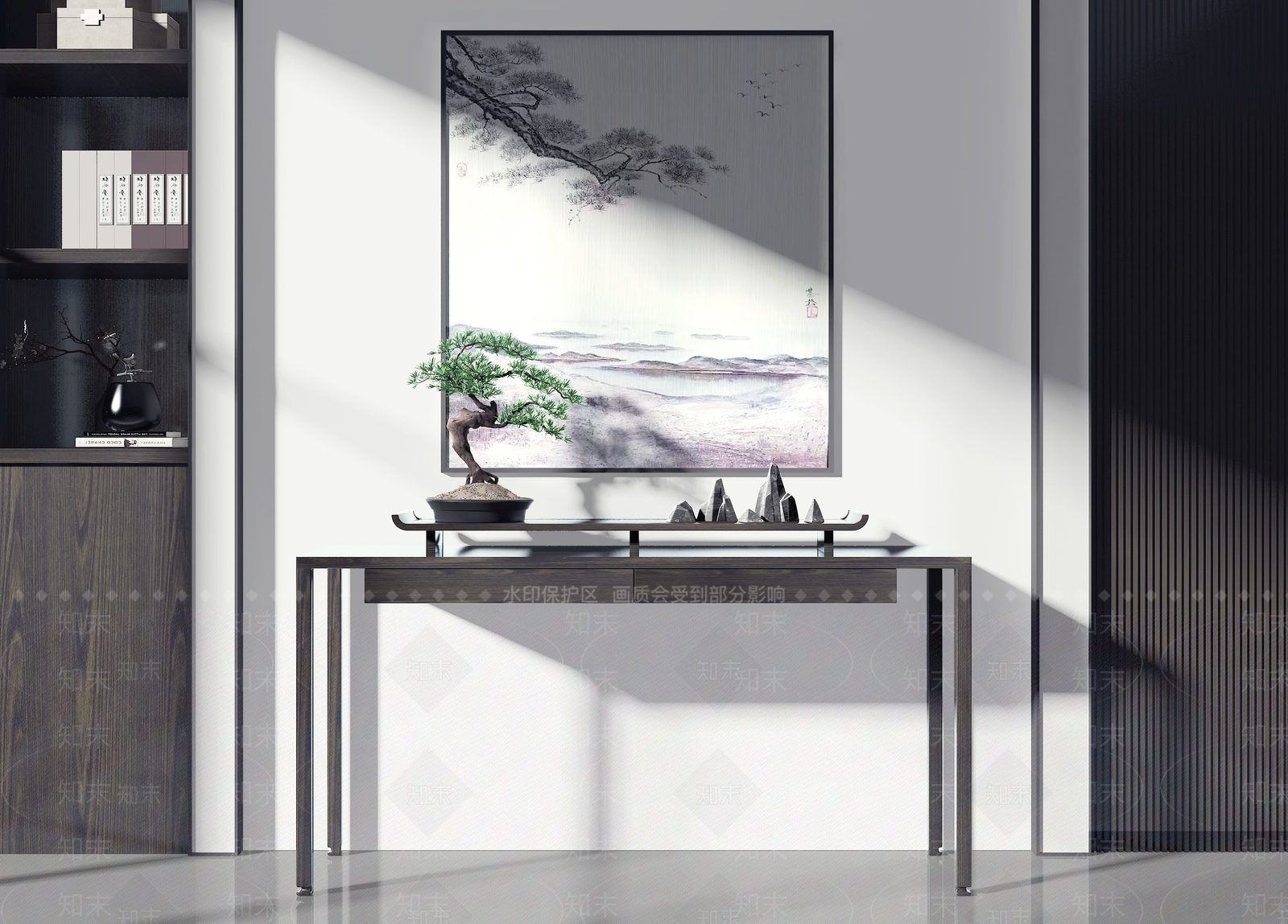 新中式端景条案SU模型下载【ID:1112719102】