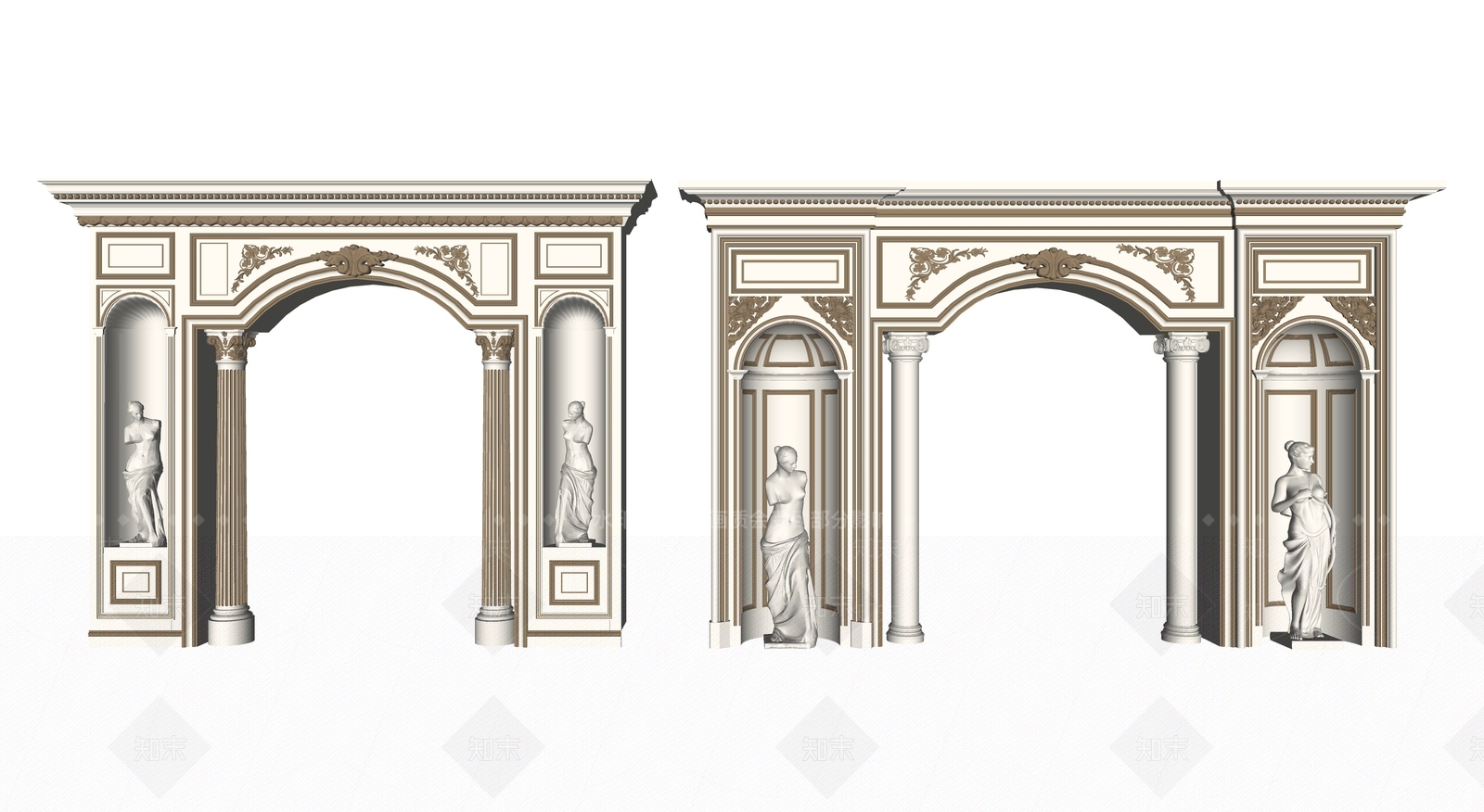 欧式构件SU模型下载【ID:1112719458】