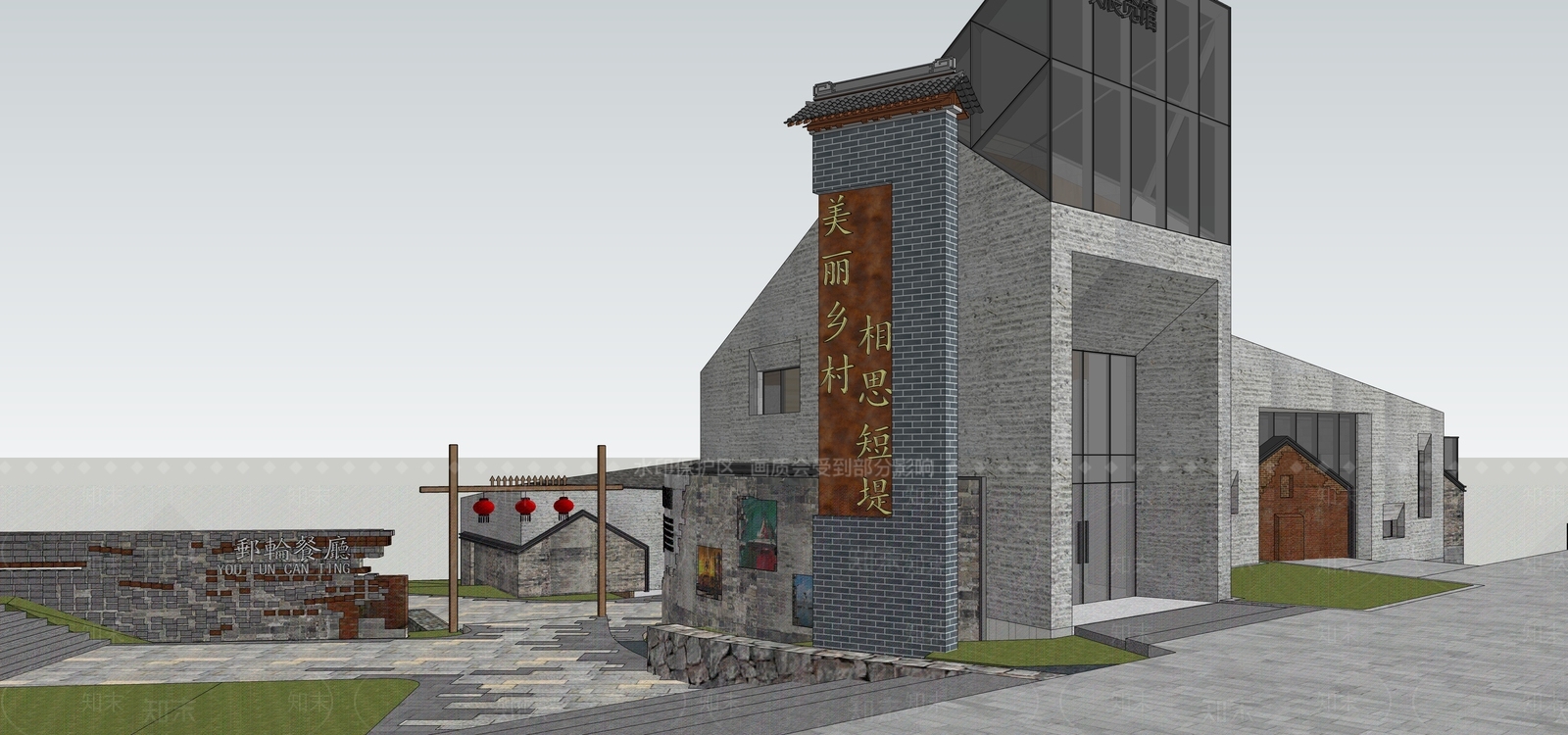 新中式指示牌SU模型下载【ID:1112721748】