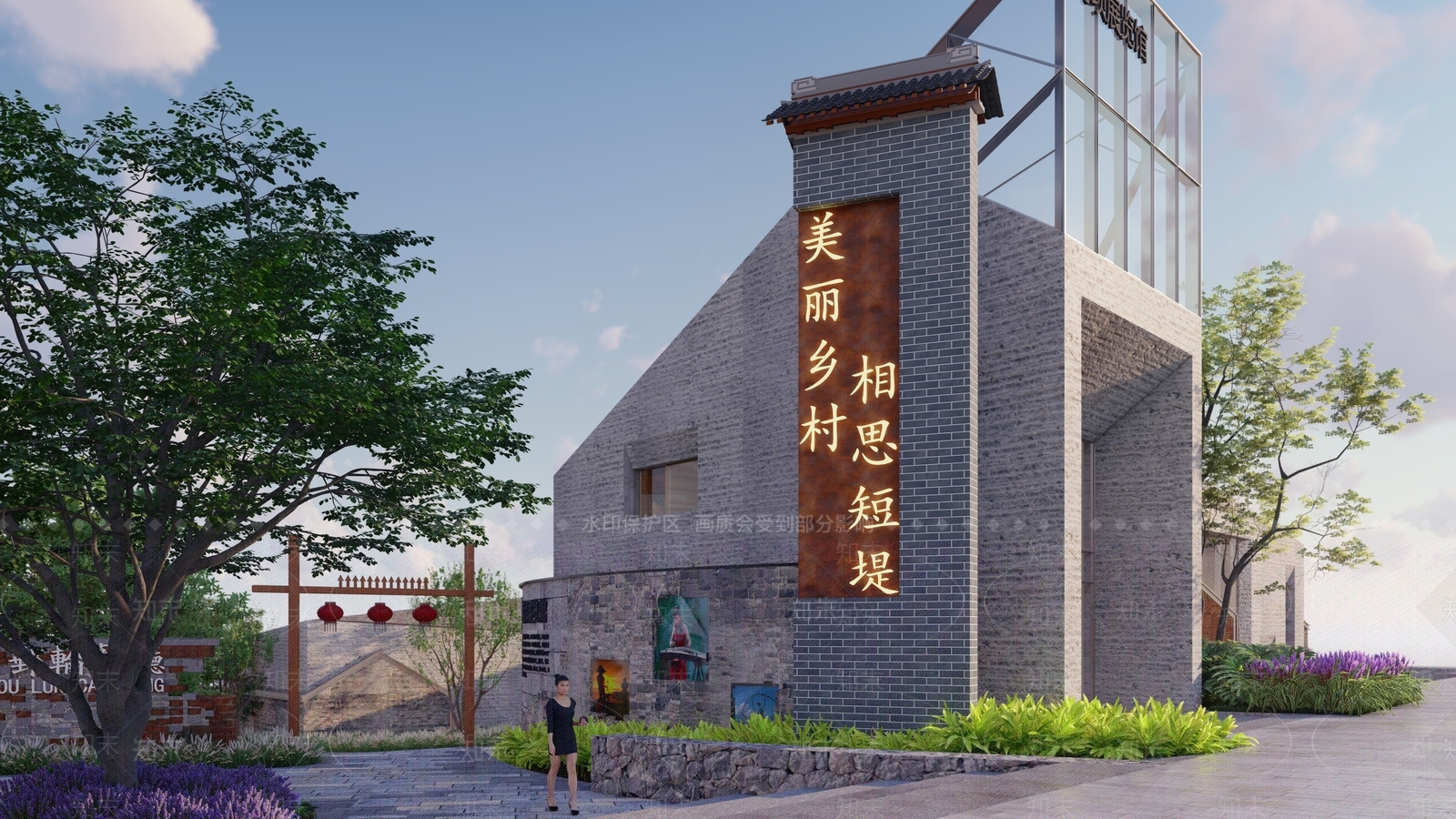 新中式指示牌SU模型下载【ID:1112721748】