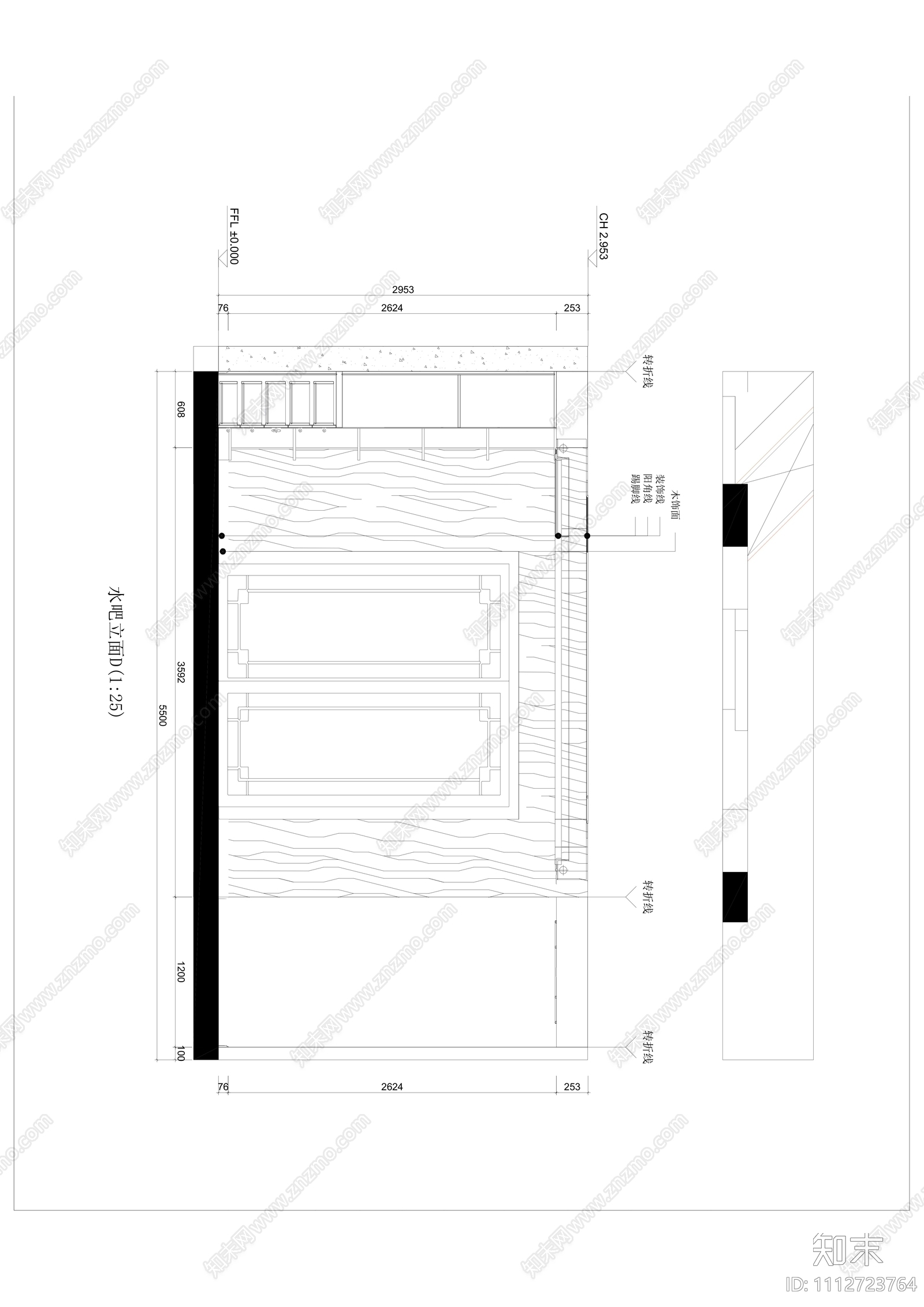 新中式独栋民宿空间设计cad施工图下载【ID:1112723764】