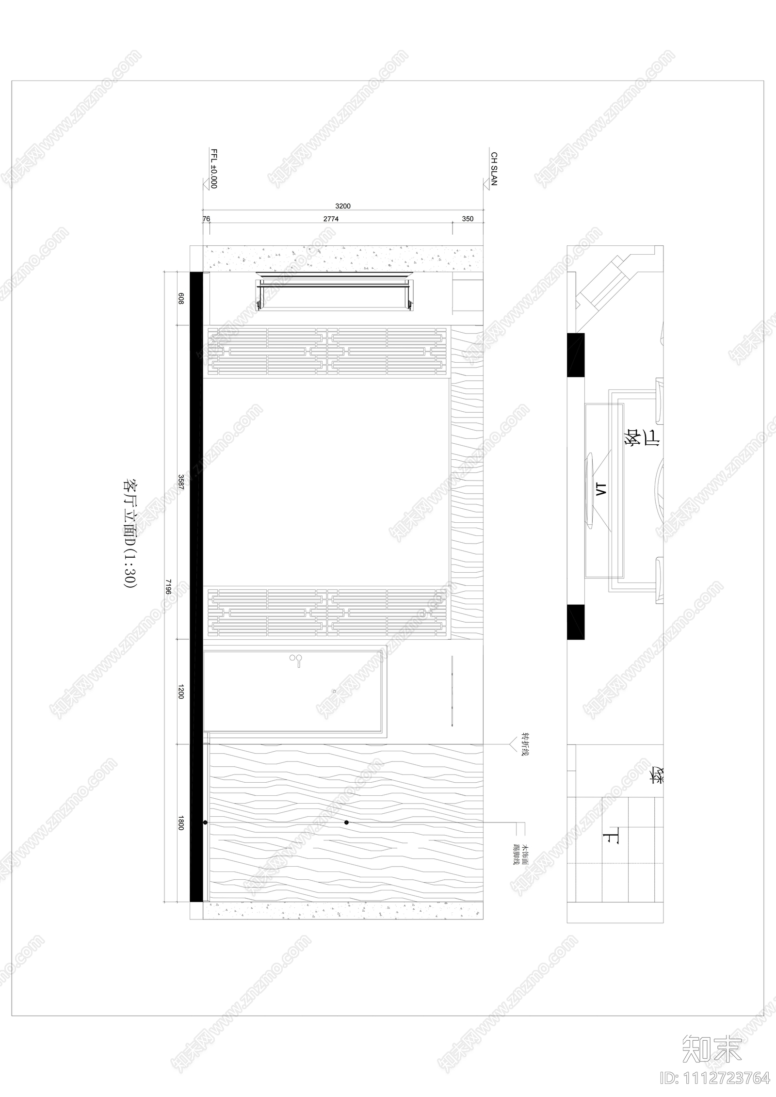 新中式独栋民宿空间设计cad施工图下载【ID:1112723764】