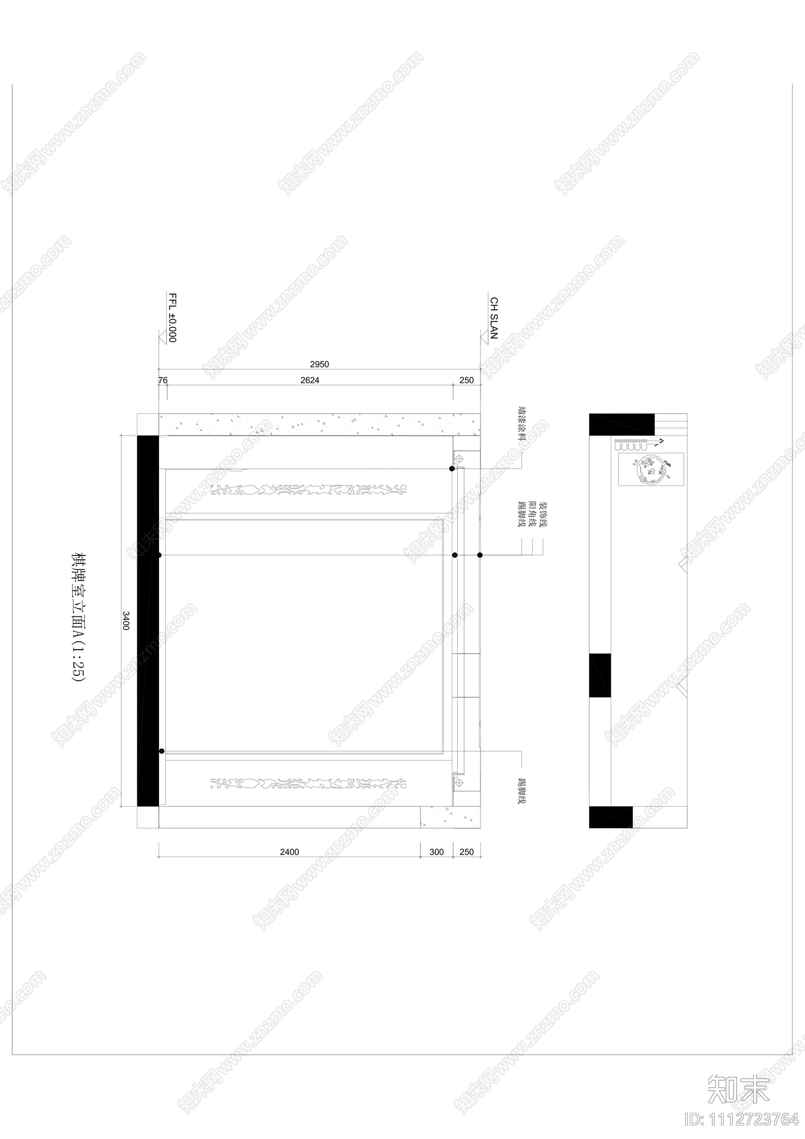 新中式独栋民宿空间设计cad施工图下载【ID:1112723764】