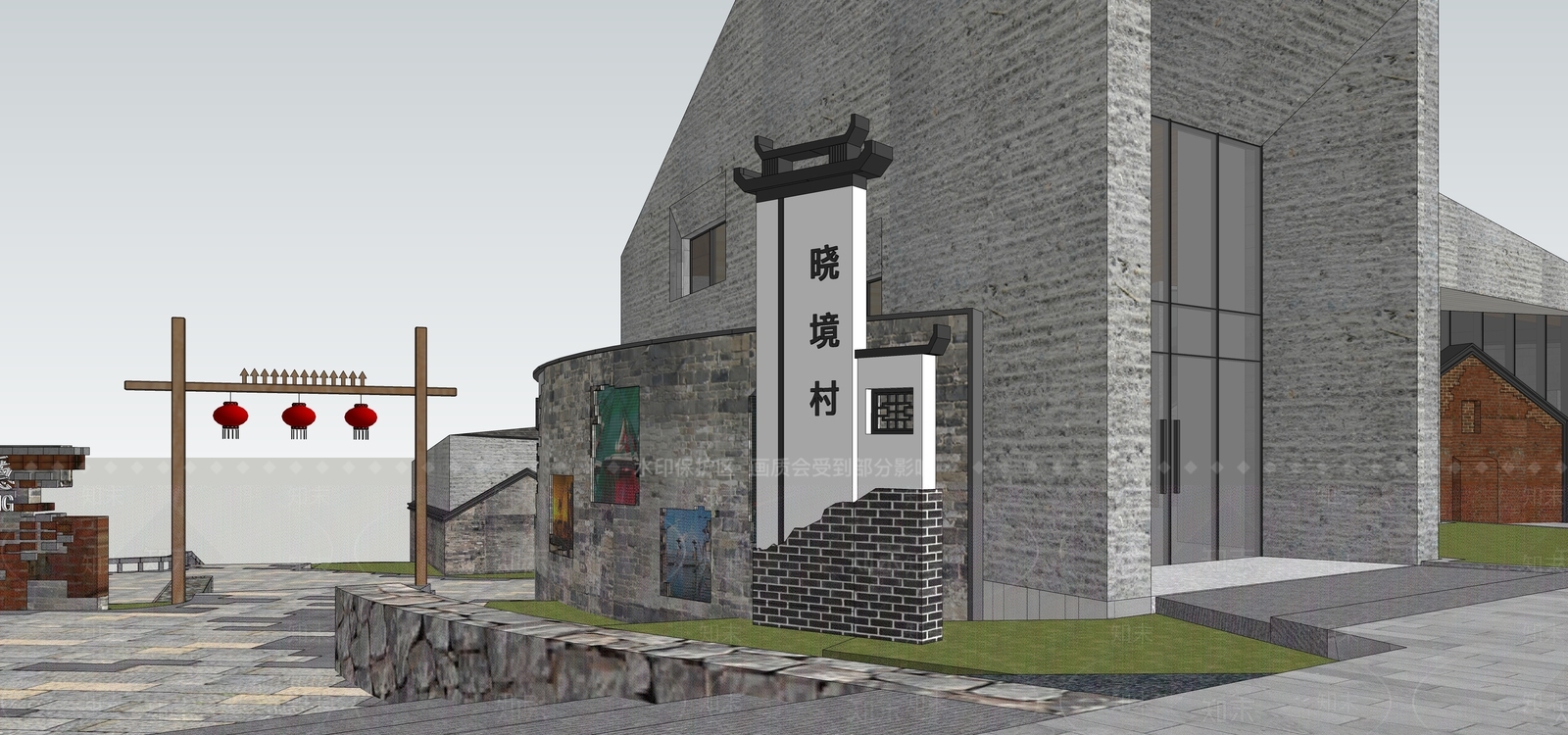 新中式指示牌SU模型下载【ID:1112726686】