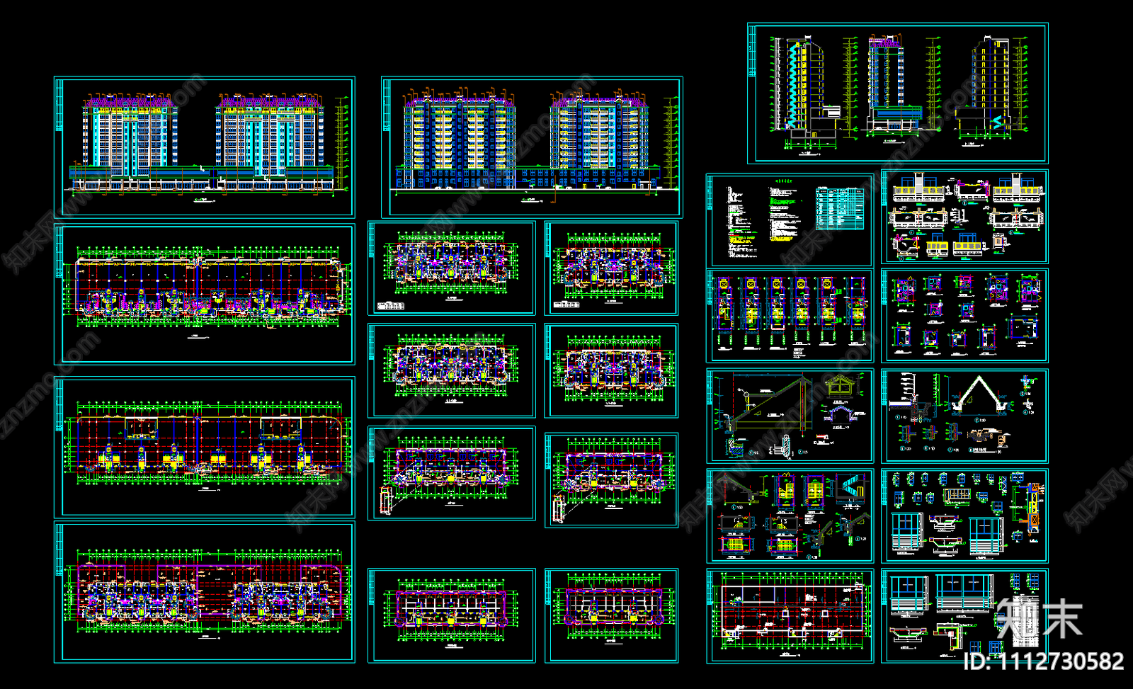 多层住宅楼建筑施工大样图施工图下载【ID:1112730582】