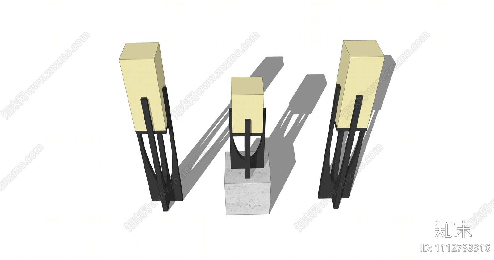 现代景观灯SU模型下载【ID:1112733916】