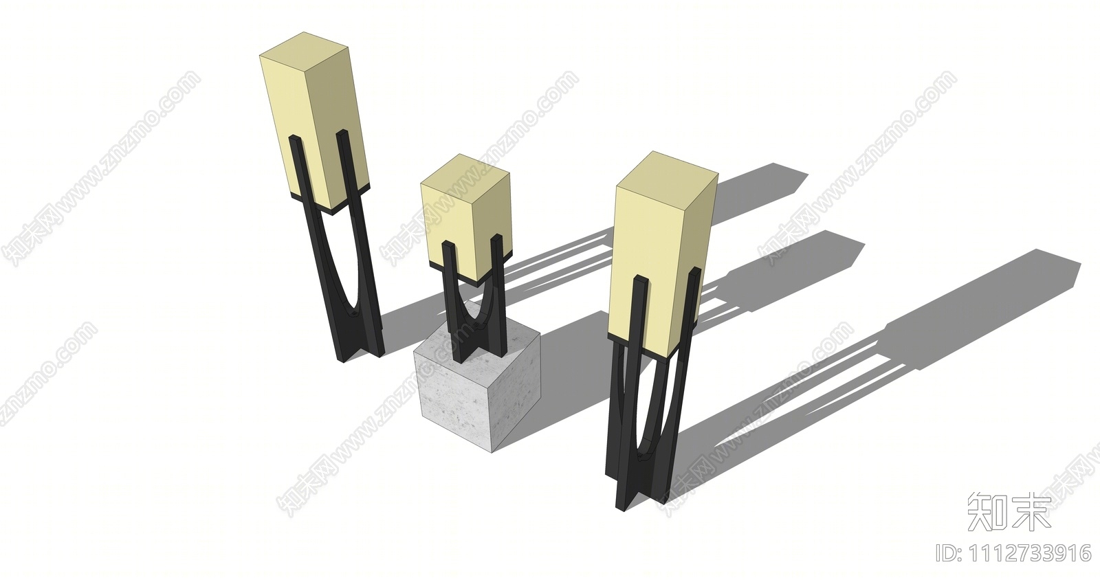 现代景观灯SU模型下载【ID:1112733916】