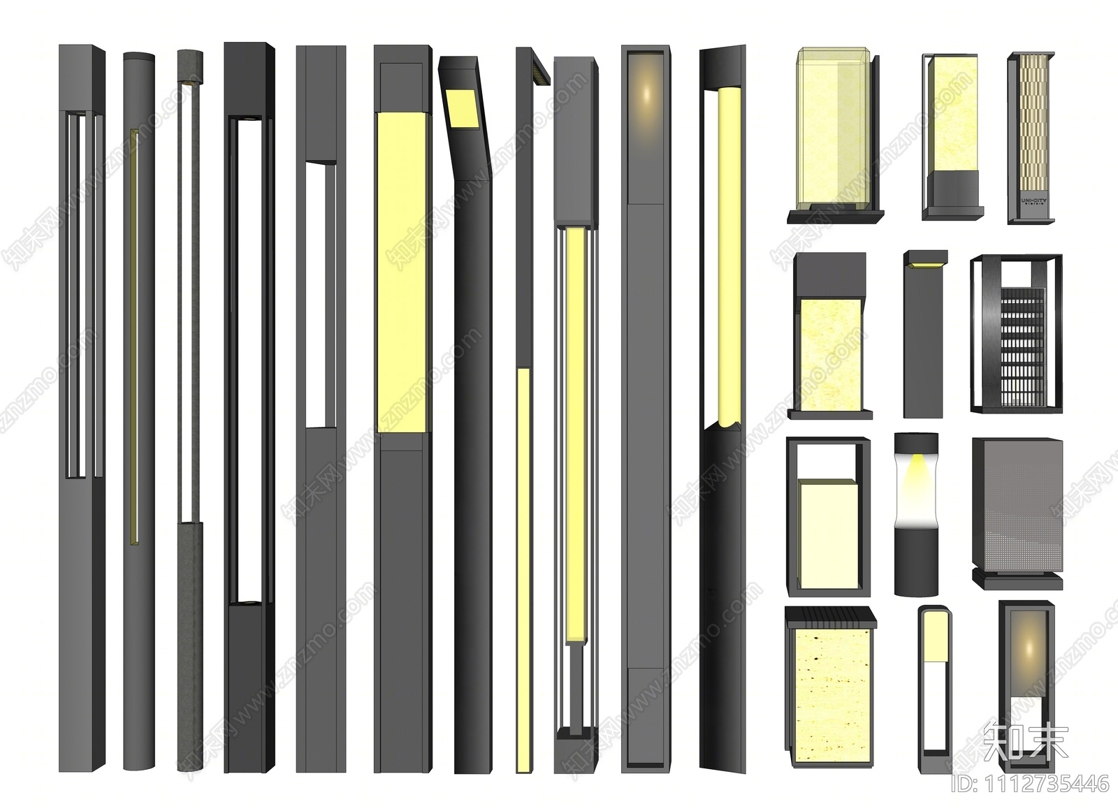 现代景观灯SU模型下载【ID:1112735446】