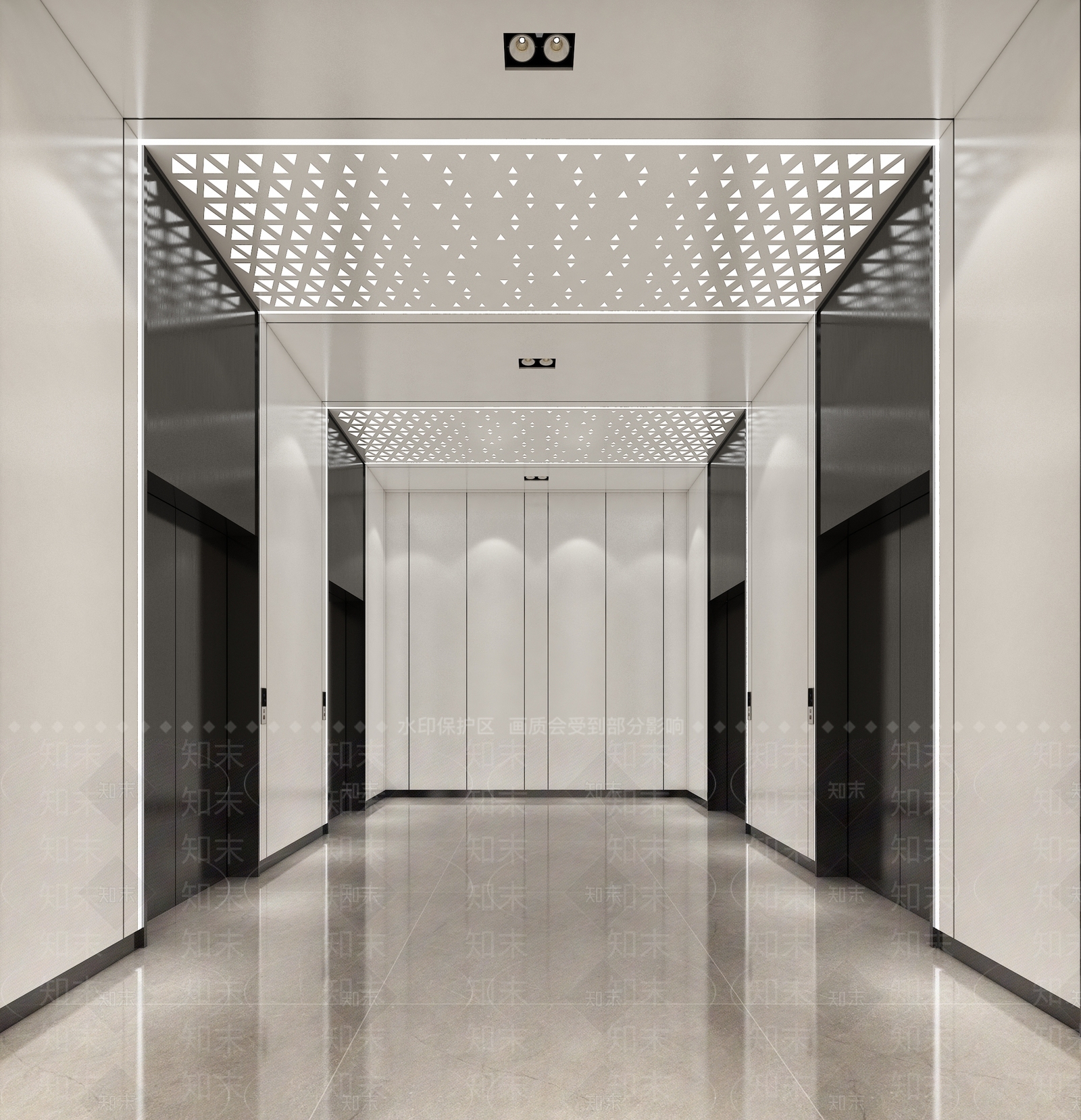 现代电梯厅3D模型下载【ID:1112739973】