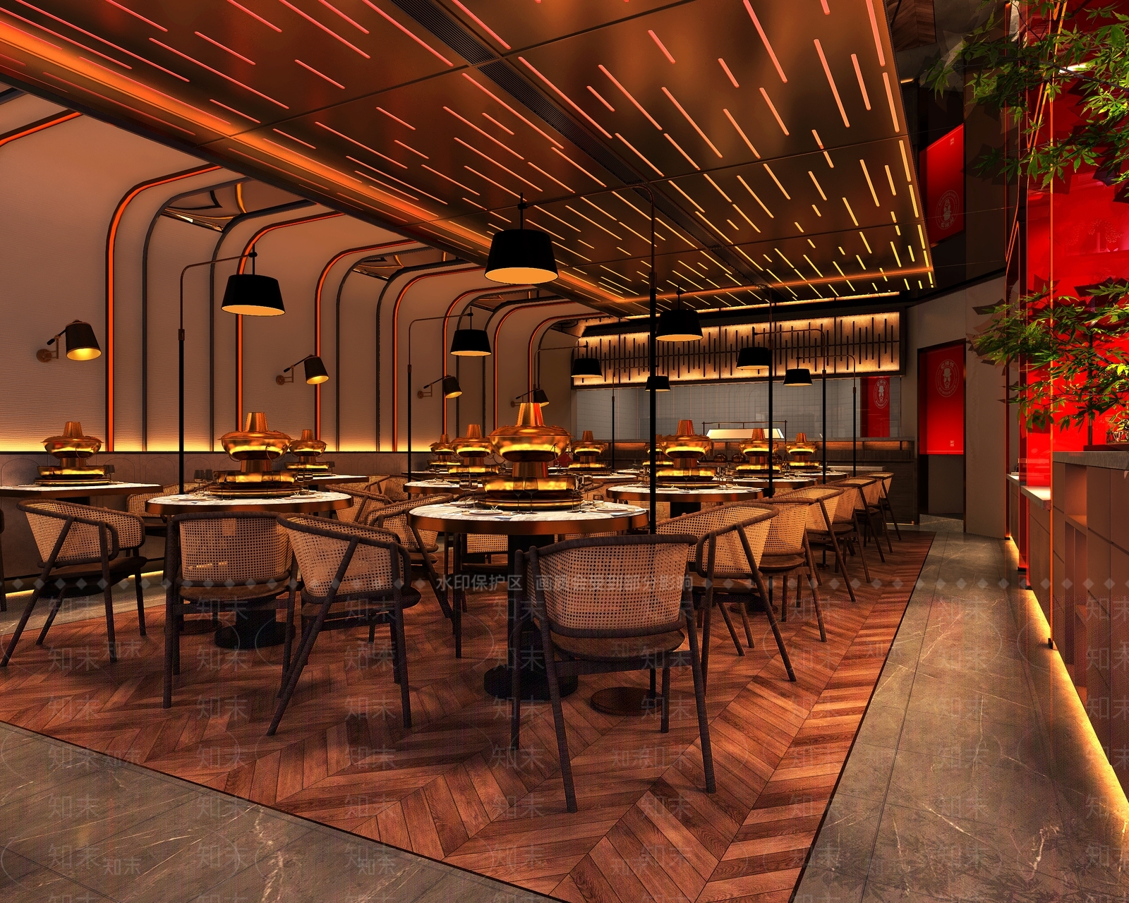 现代火锅店3D模型下载【ID:1112750567】