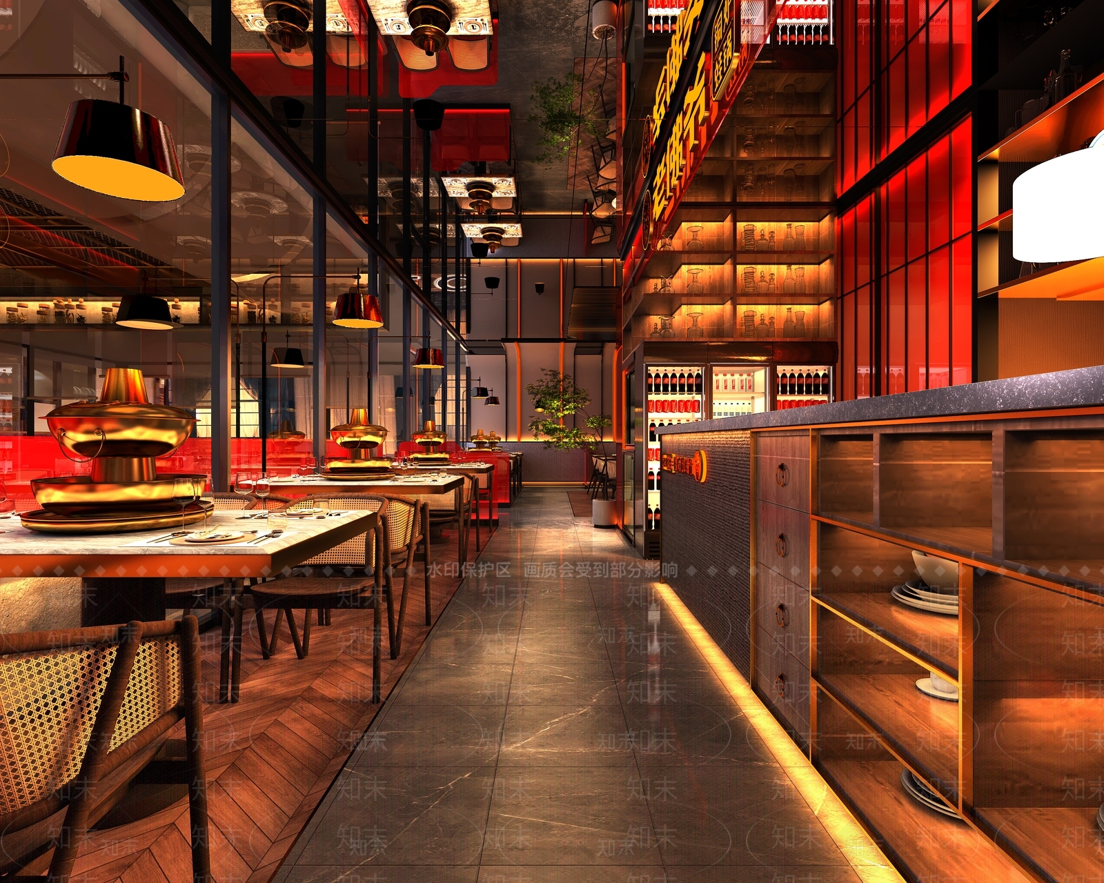 现代火锅店3D模型下载【ID:1112750567】