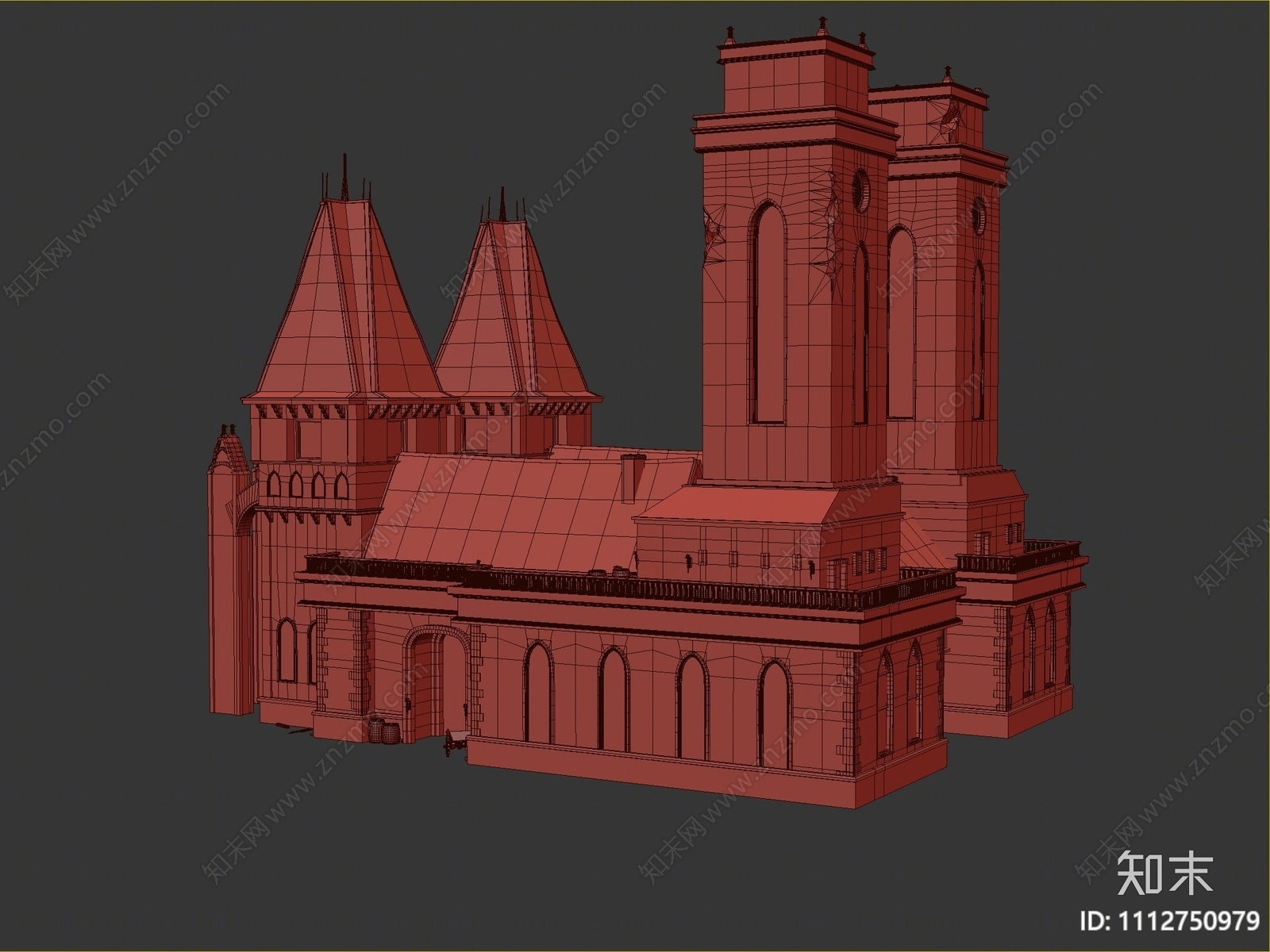 欧式古典哥特风格城堡3D模型下载【ID:1112750979】