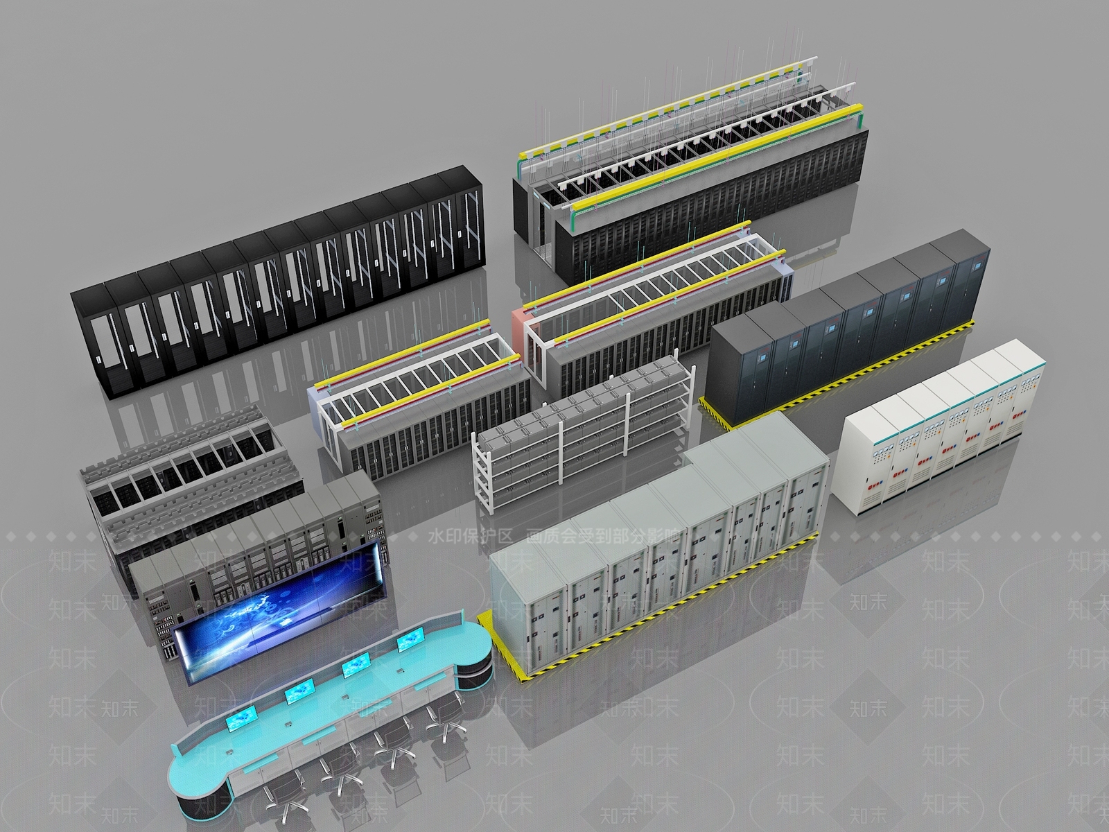 现代机房设备3D模型下载【ID:1112755545】