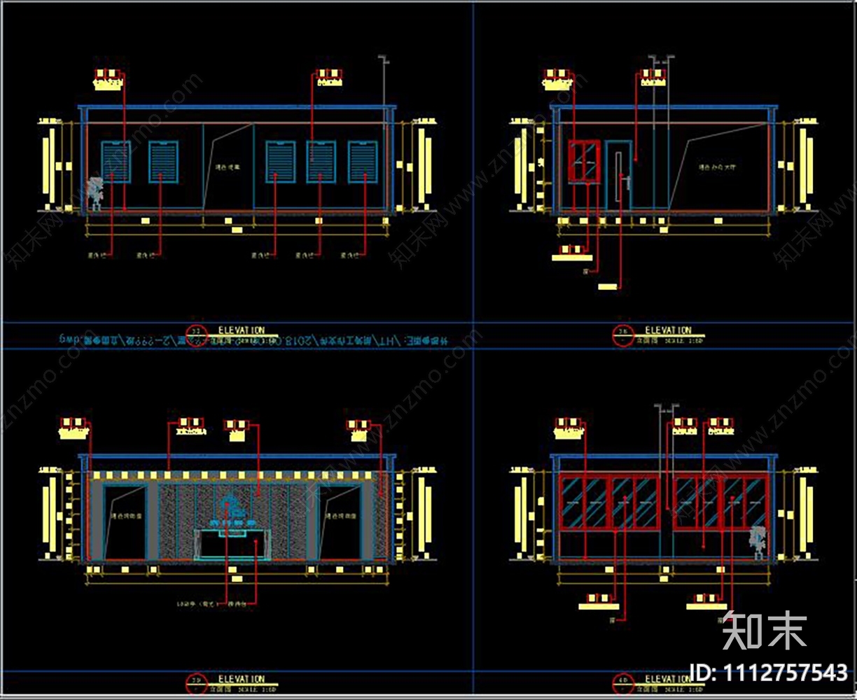 社区办公室cad施工图下载【ID:1112757543】