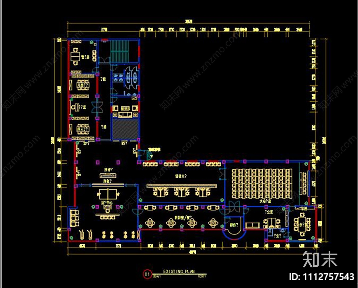 社区办公室cad施工图下载【ID:1112757543】