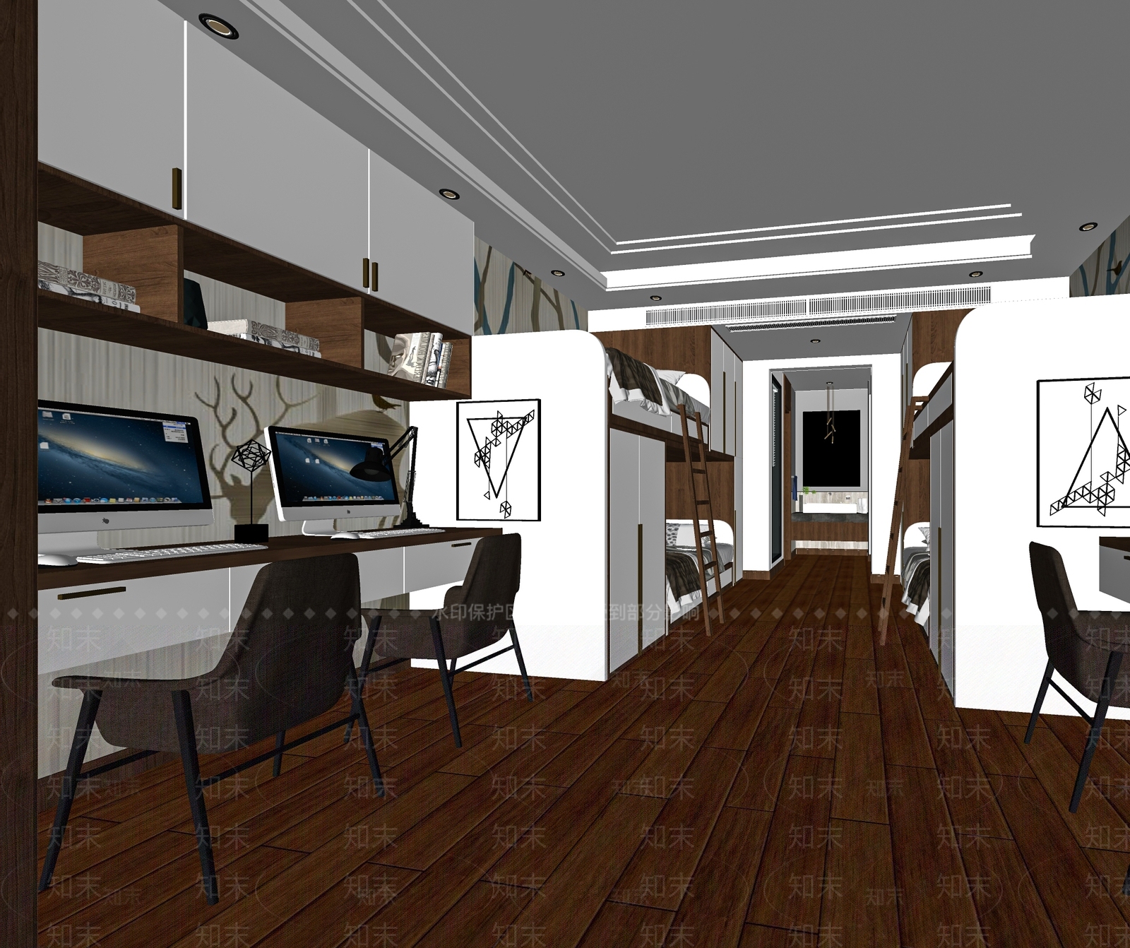 现代学校宿舍SU模型下载【ID:1112764006】