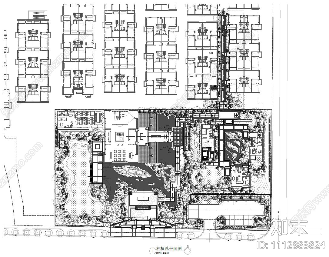 新中式景观施工图cad施工图下载【ID:1112883824】