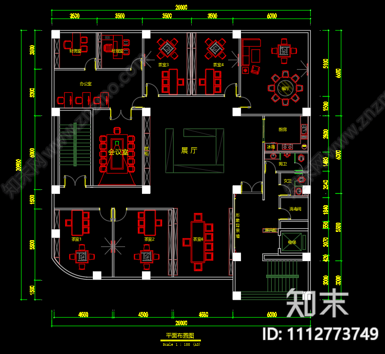 茶室cad施工图下载【ID:1112773749】