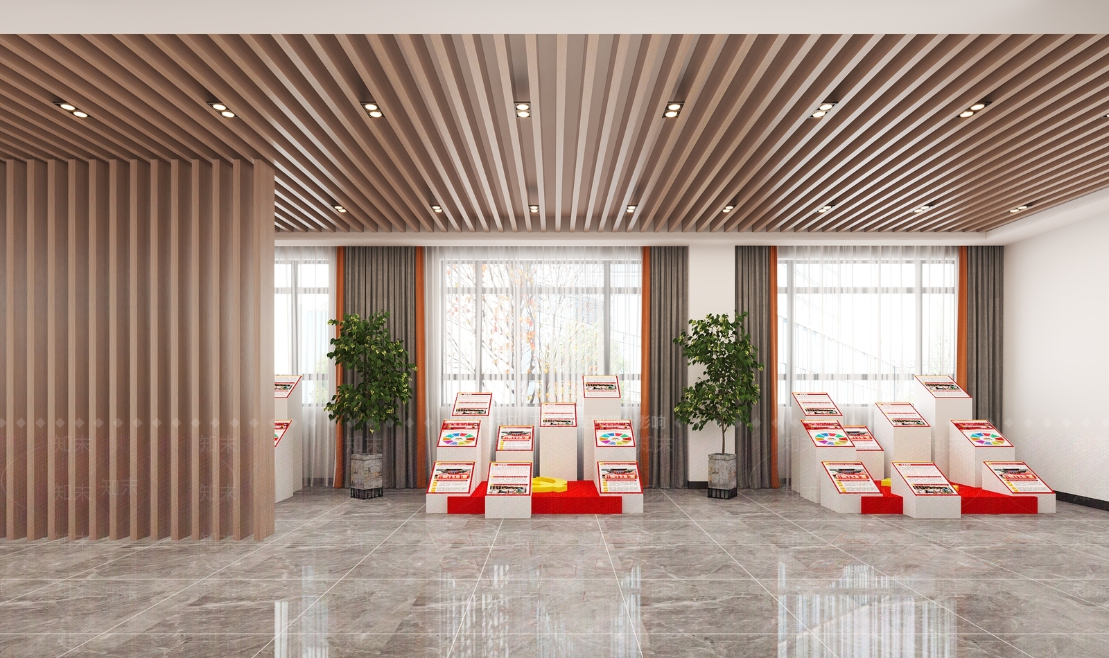 现代党建服务大厅3D模型下载【ID:1112791638】