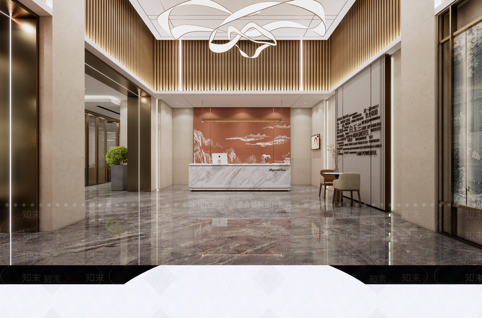 现代酒店大堂SU模型下载【ID:1112780788】