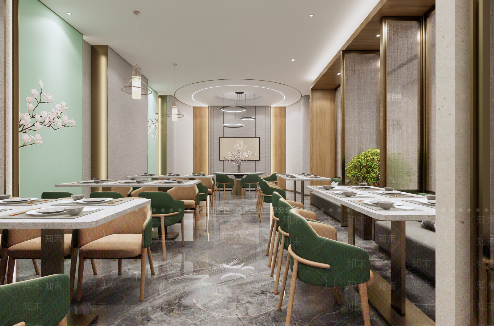 现代酒店餐厅SU模型下载【ID:1112780957】