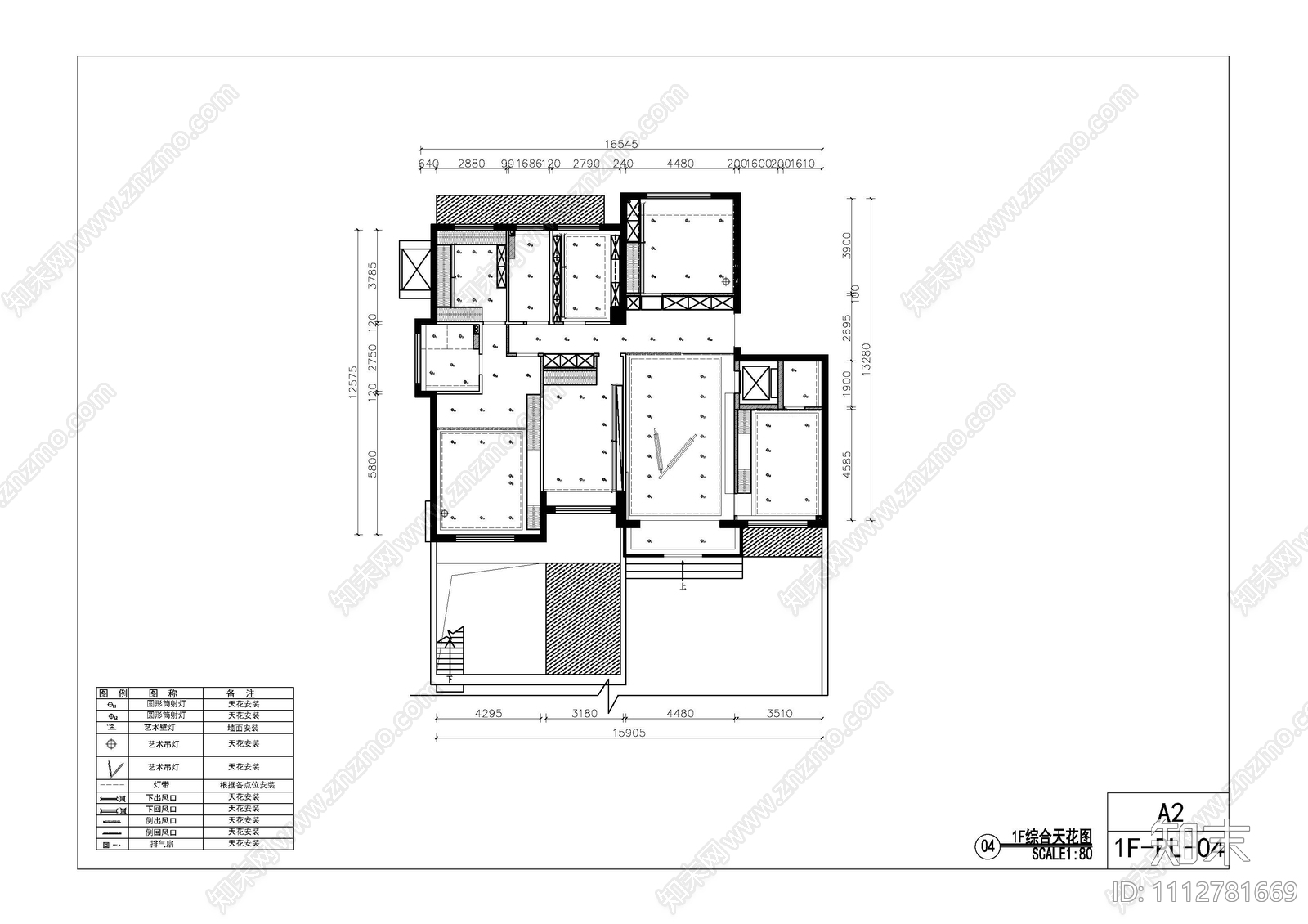 现代轻奢别墅施工图cad施工图下载【ID:1112781669】