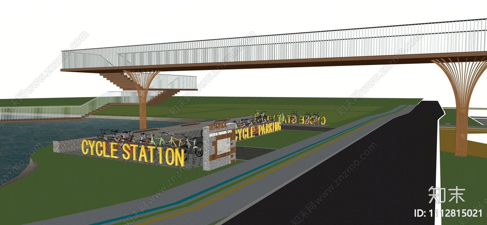 现代自行车停车场SU模型下载【ID:1112815021】