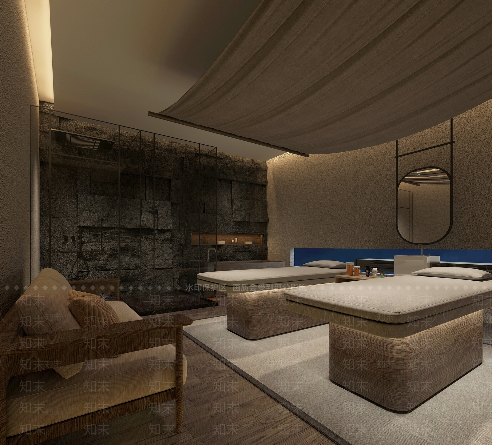 日式spa包间3D模型下载【ID:1112815247】
