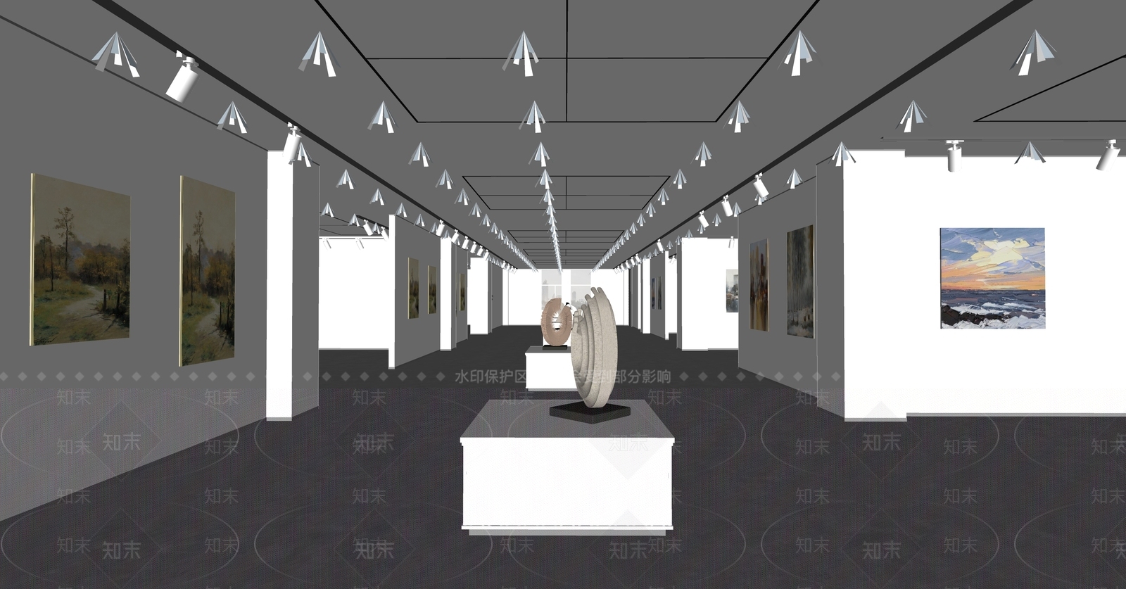 现代画展SU模型下载【ID:1112815733】