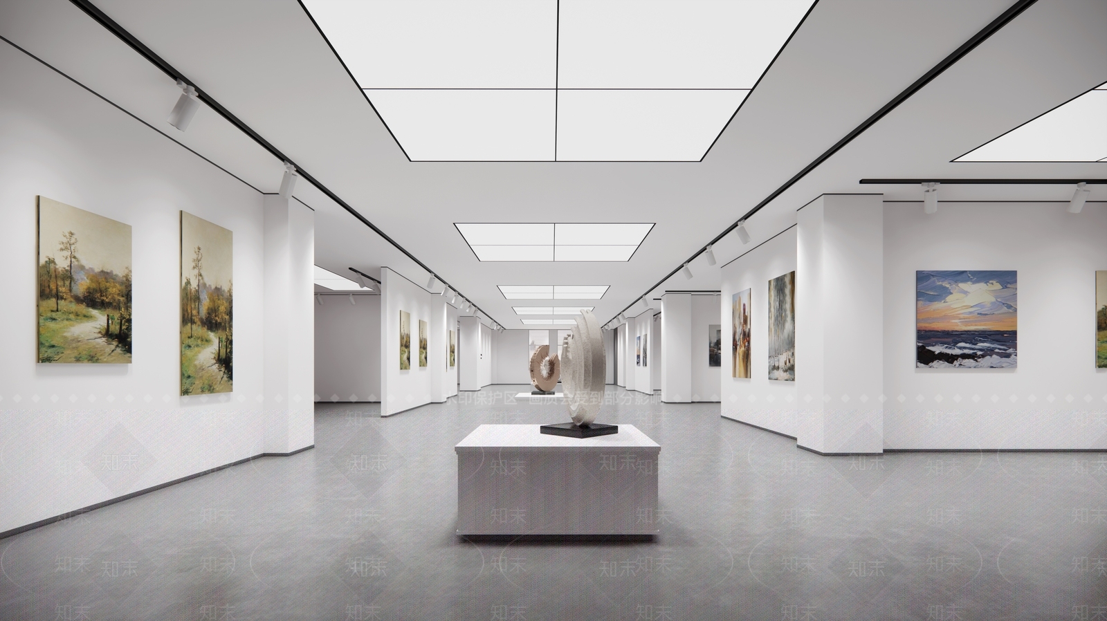 现代画展SU模型下载【ID:1112815733】