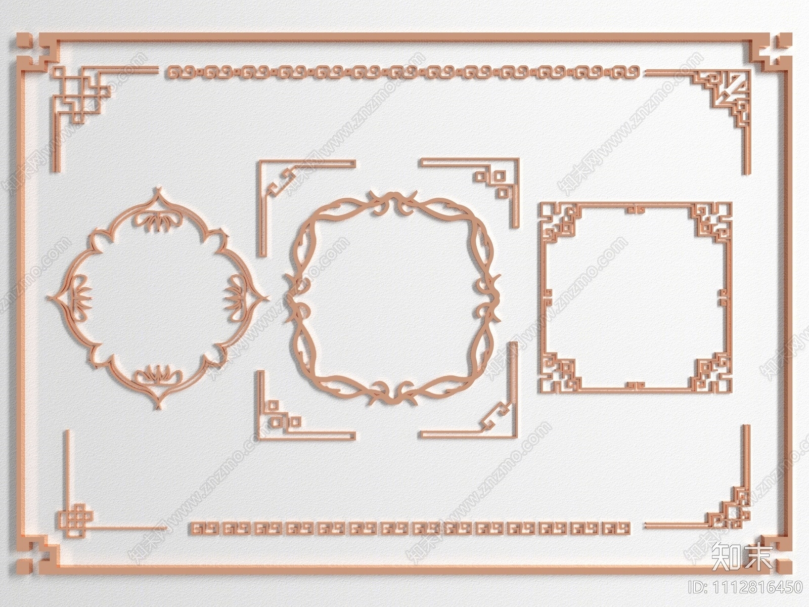 新中式雕花3D模型下载【ID:1112816450】