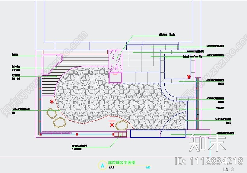 混搭30平庭院花园施工套图cad施工图下载【ID:1112834218】