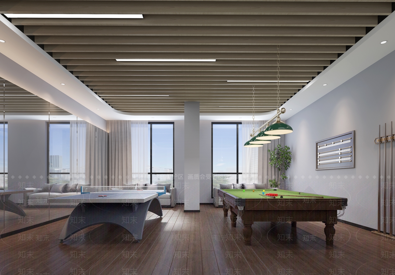 现代台球室3D模型下载【ID:1112840382】