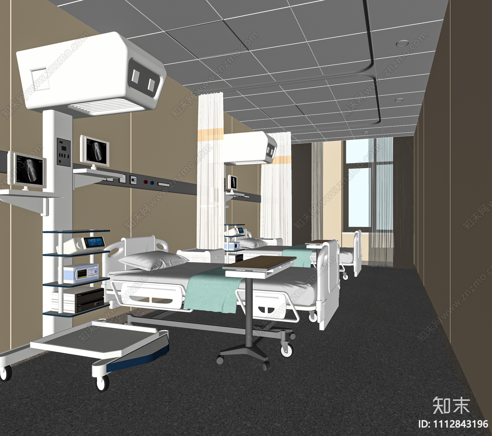 现代医院病房SU模型下载【ID:1112843196】