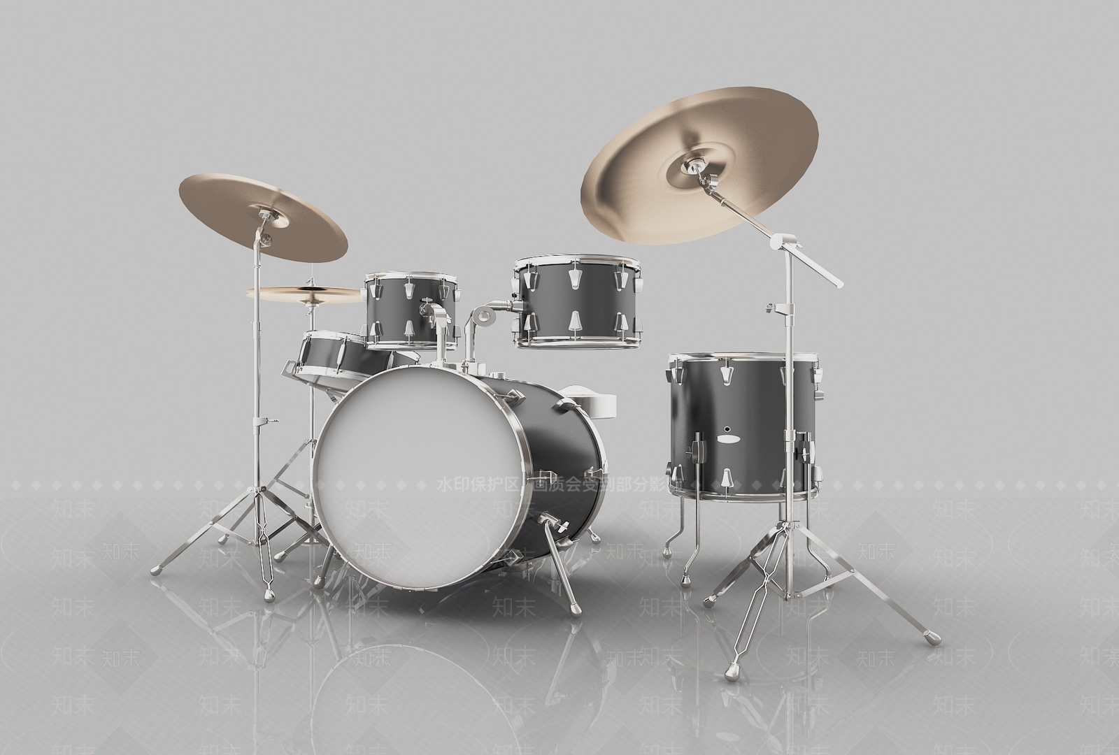 现代架子鼓3D模型下载【ID:1112847816】