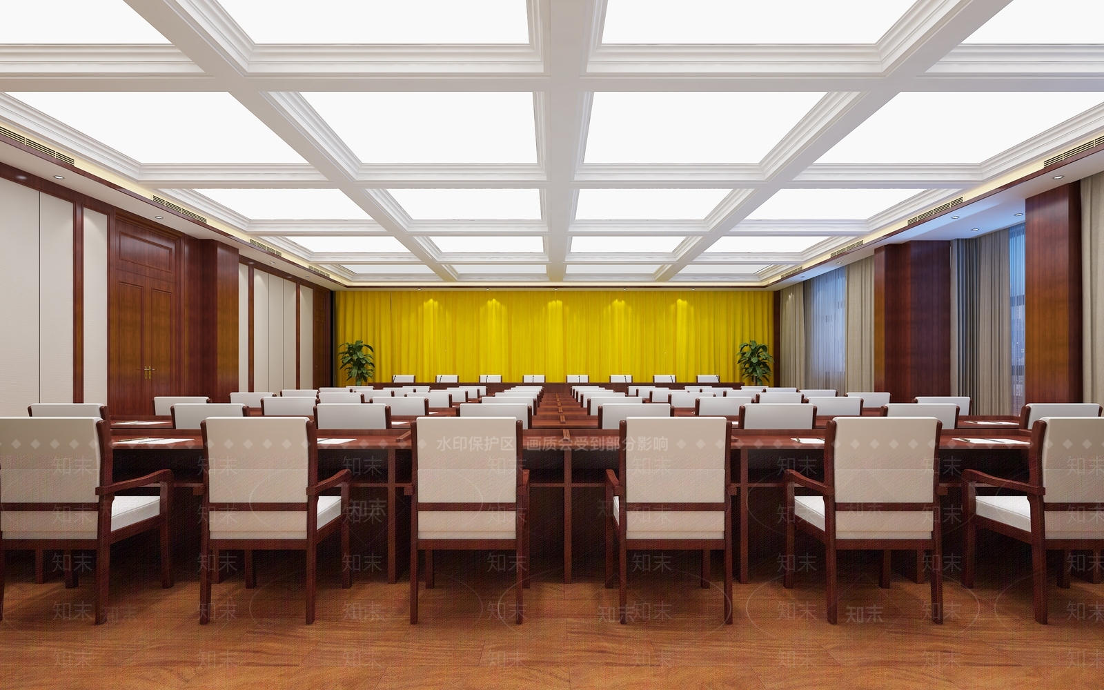 中式报告厅3D模型下载【ID:1113681292】