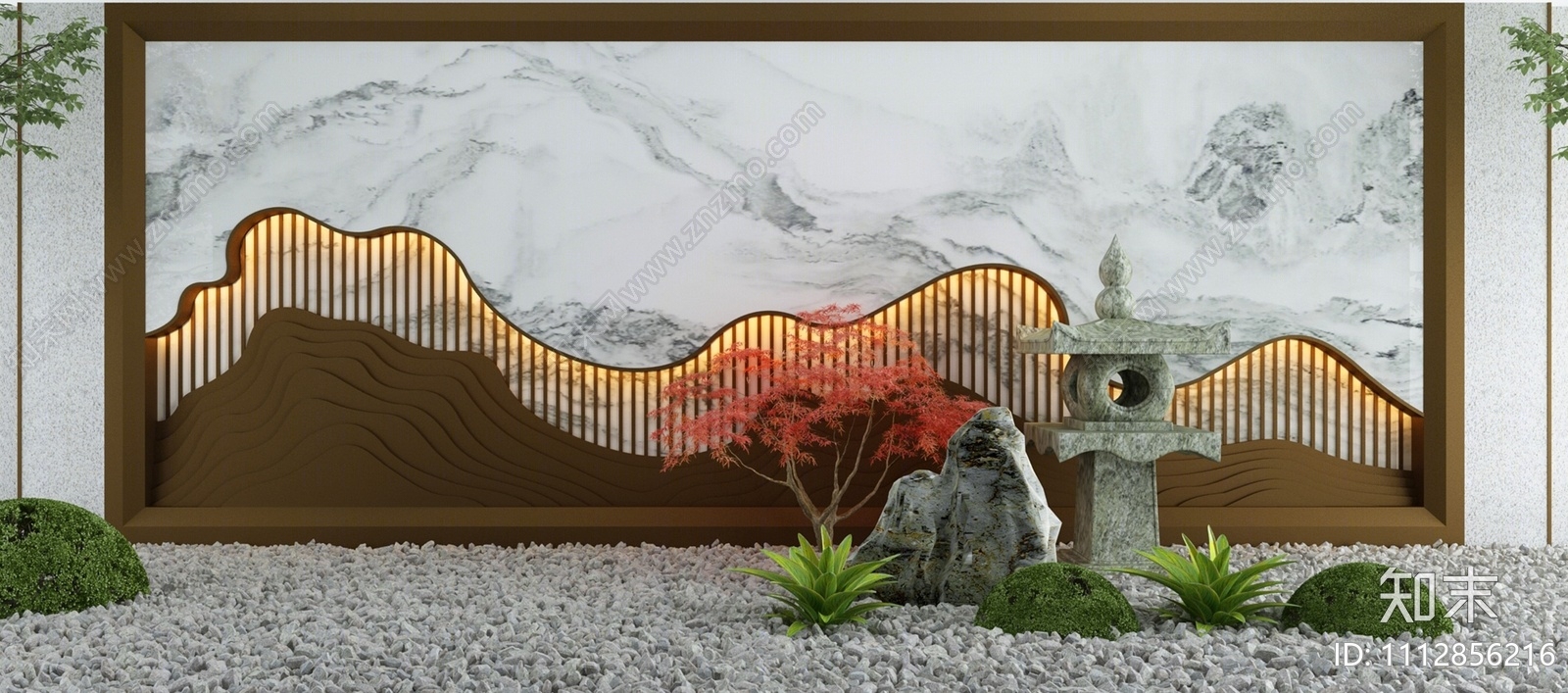 新中式假山水景3D模型下载【ID:1112856216】