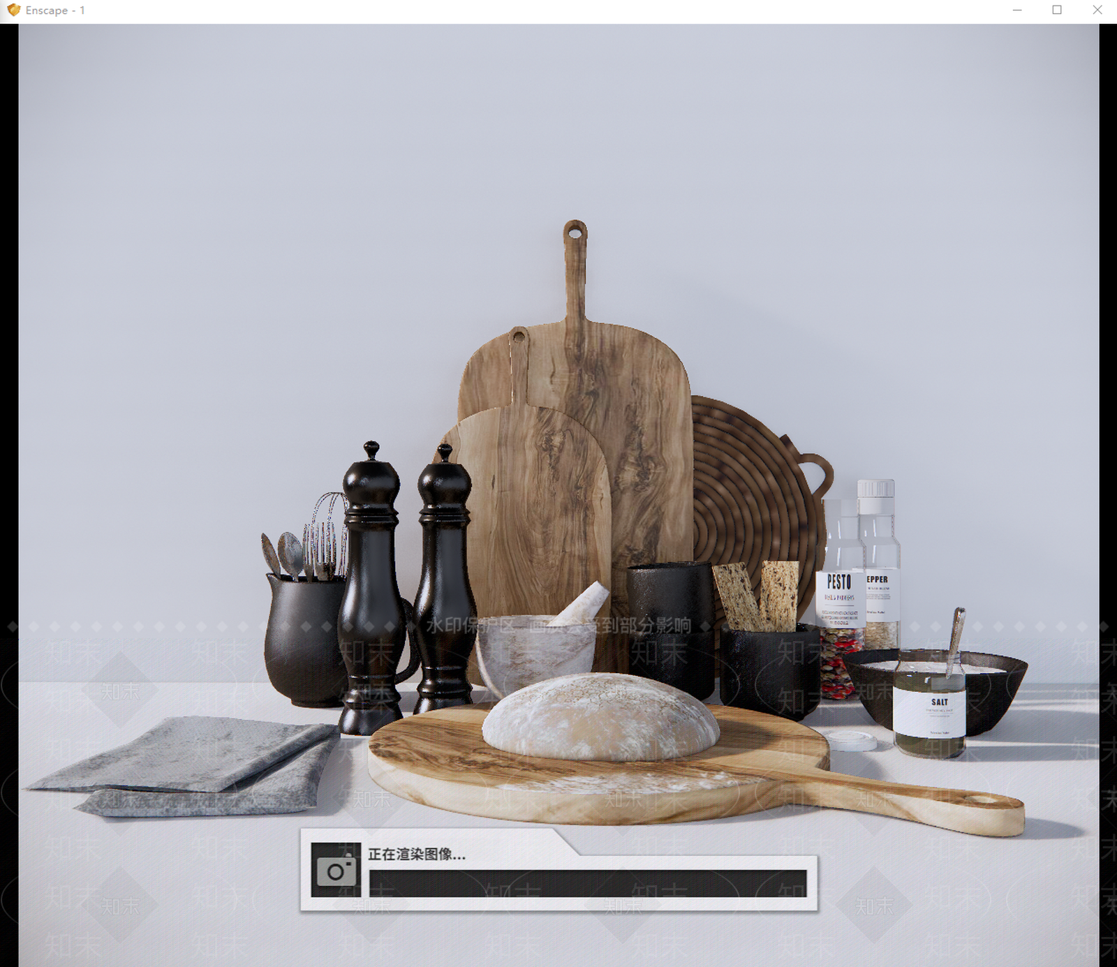 现代厨房用品组合SU模型下载【ID:1112855487】