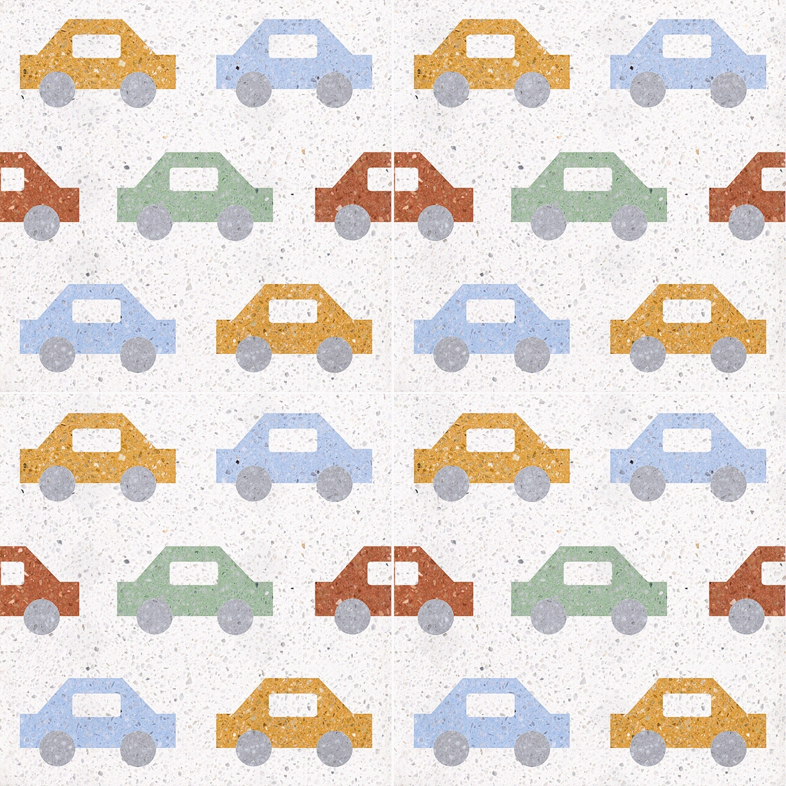 儿童卡通汽车水磨石花砖贴图下载【ID:1112864783】