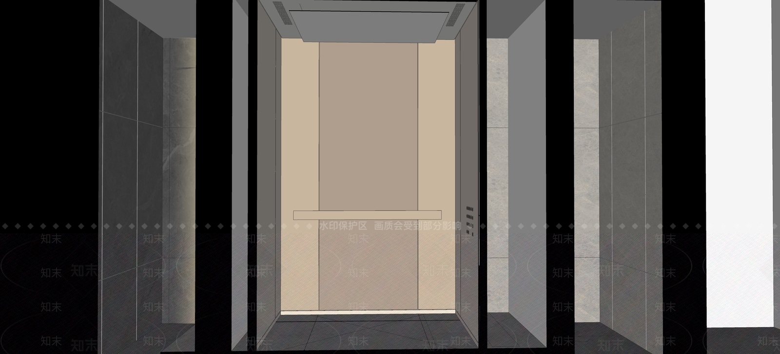 现代电梯厅SU模型下载【ID:1112869771】