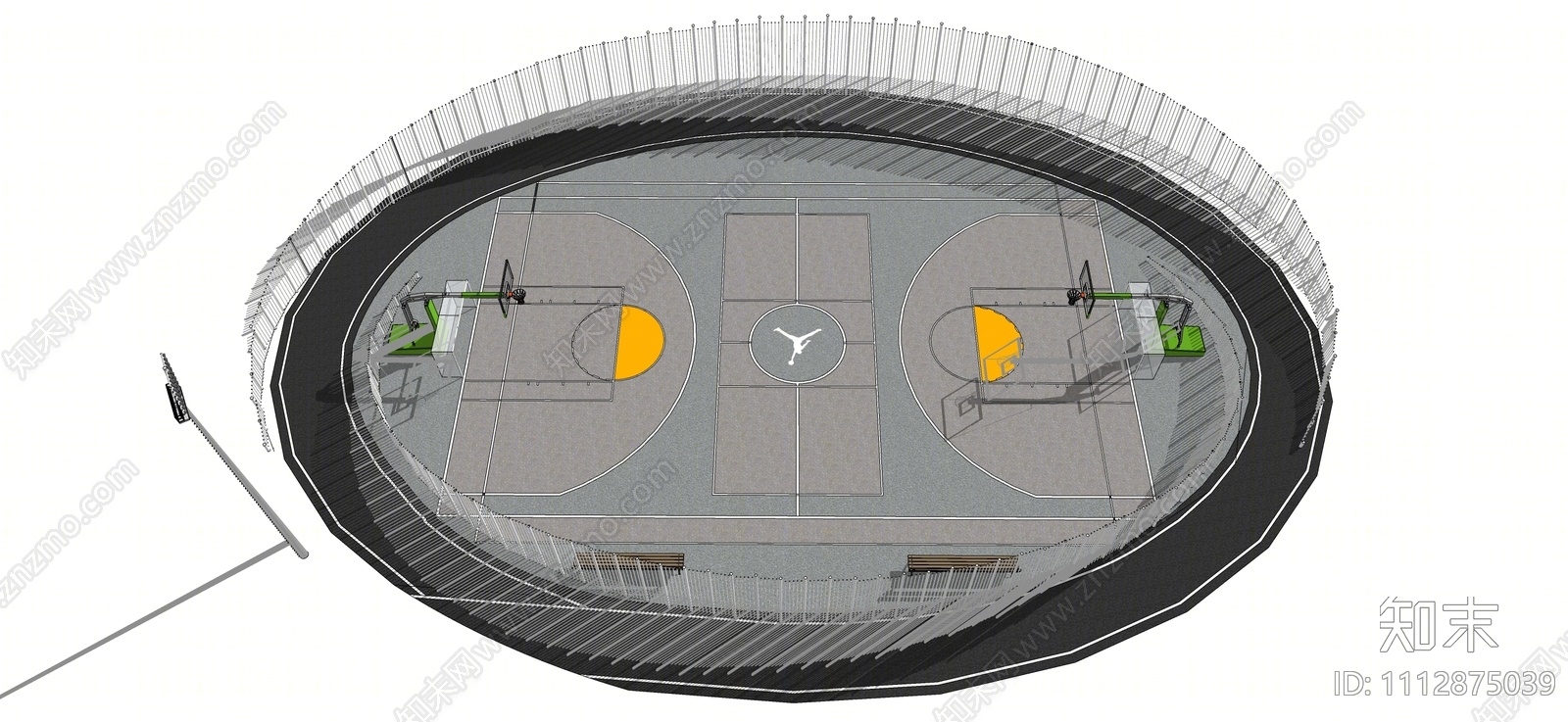 现代创意篮球场SU模型下载【ID:1112875039】