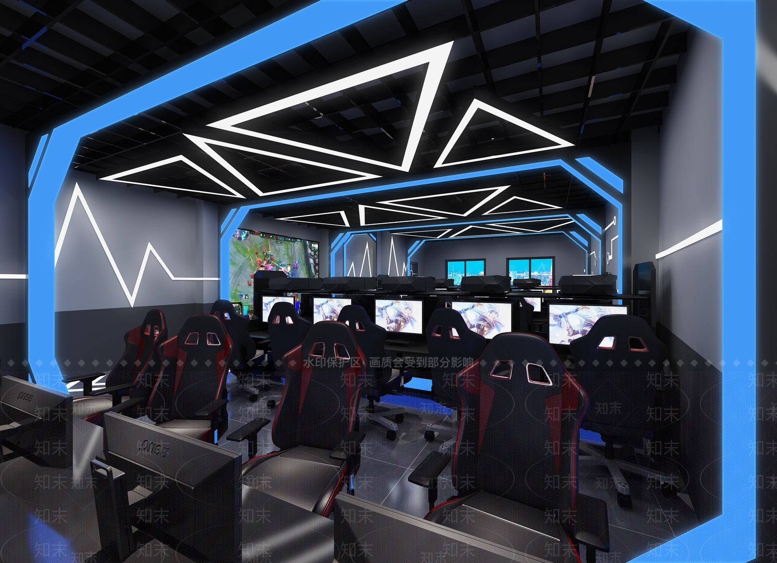 现代网吧网咖3D模型下载【ID:1112875978】