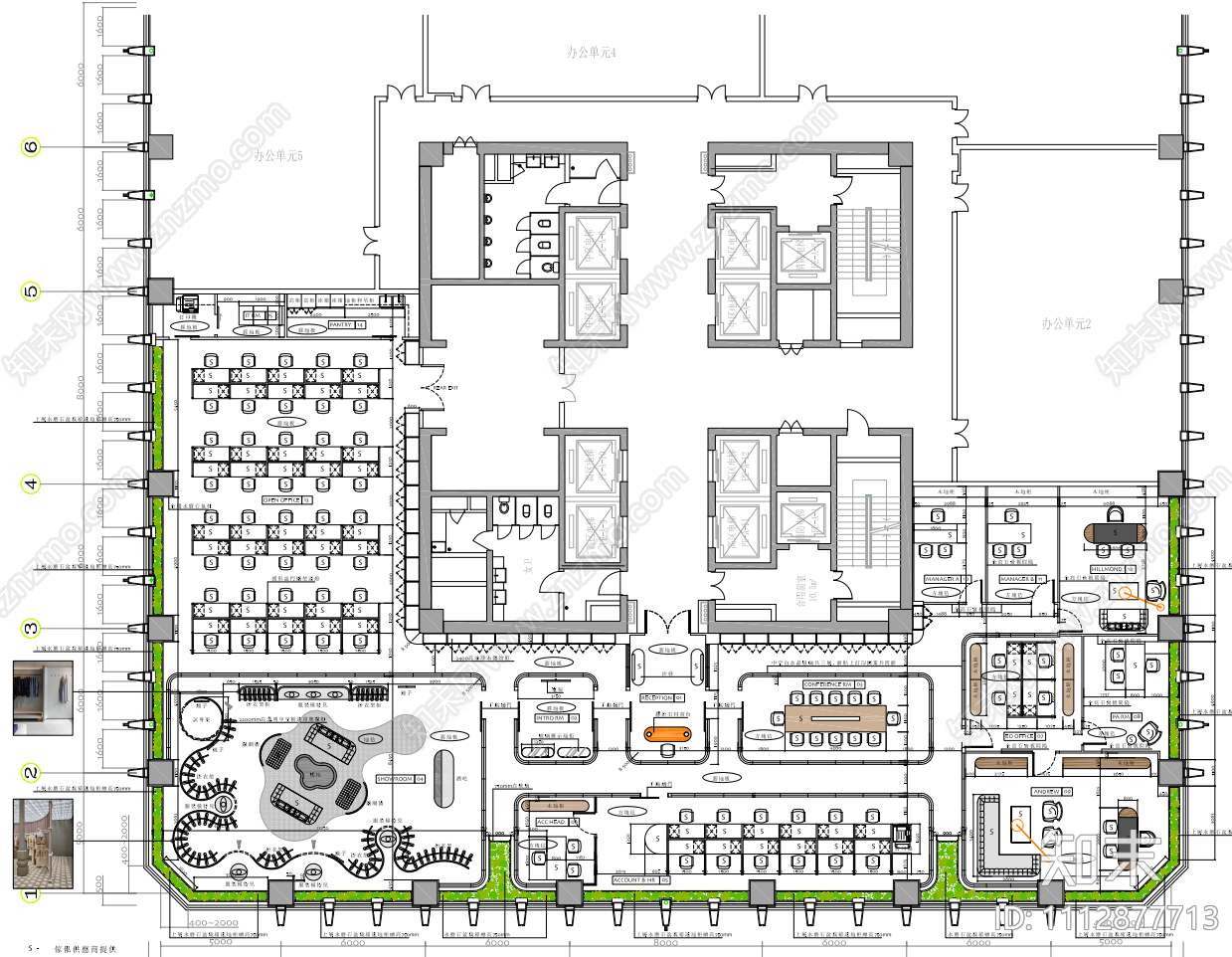 现代服装公司办公室施工图下载【ID:1112877713】