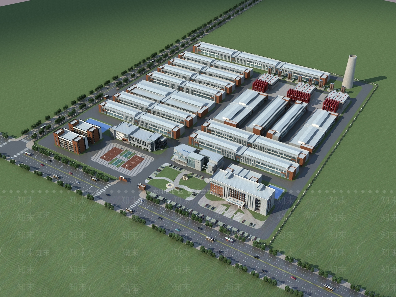 现代化工厂3D模型下载【ID:1112879162】