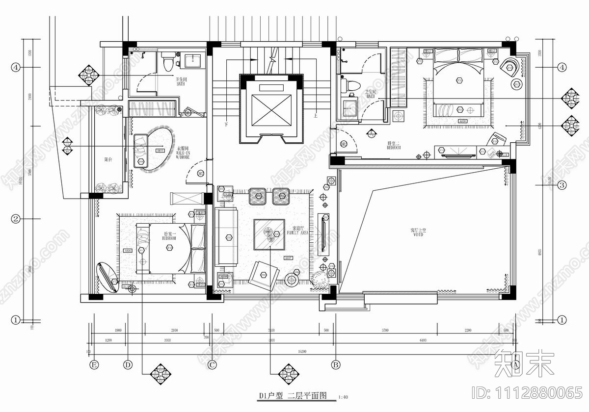 600㎡别墅CAD施工图cad施工图下载【ID:1112880065】