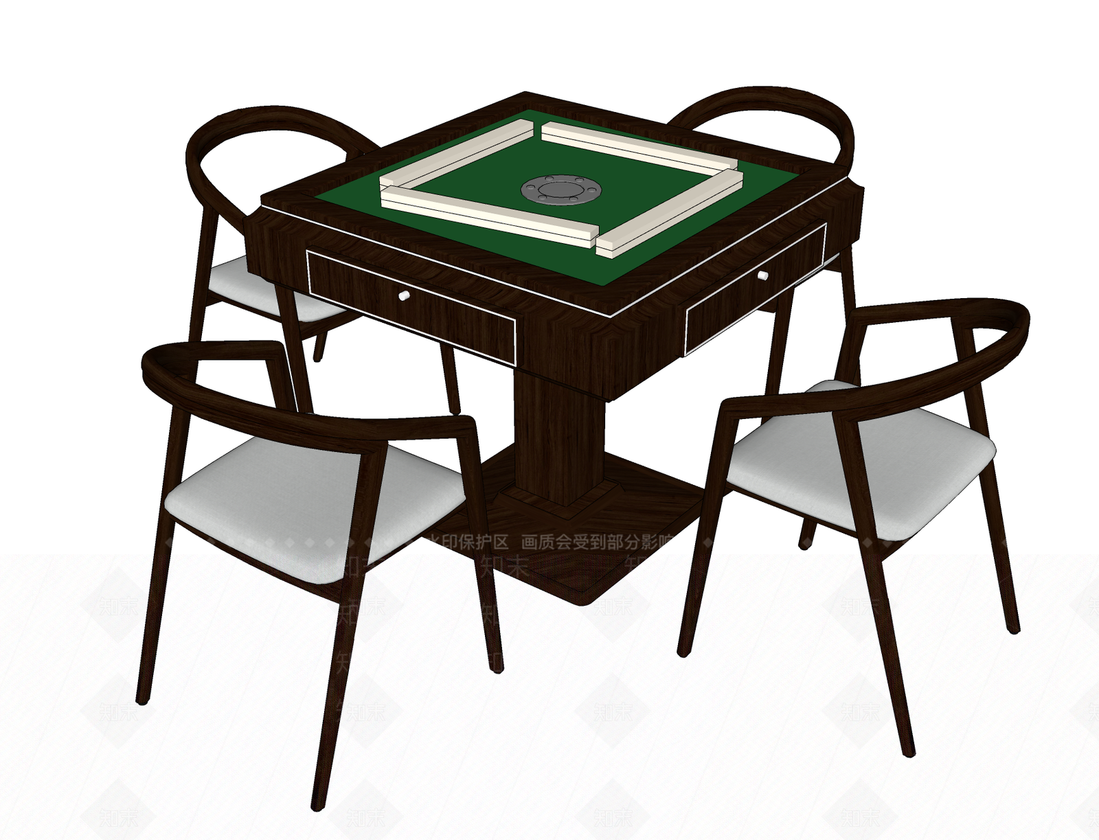 现代棋牌桌SU模型下载【ID:1112889557】